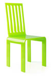 Chaise de jardin verte plexiglas à barreaux. Acrila. Chaise de jardin verte plexiglas à barreaux. Acrila.