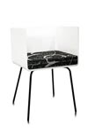Fauteuil blanc pieds métal noir Cali. Acrila. Fauteuil blanc pieds métal noir Cali. Acrila.