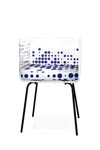 Fauteuil bleu et transparent pieds métal noir Cali . Acrila. Fauteuil bleu et transparent pieds métal noir Cali . Acrila.