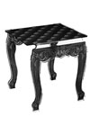 Petite table en altuglass Capiton taille moyenne motif noir. Acrila. Petite table en altuglass Capiton taille moyenne motif noir. Acrila.