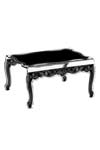 Table basse plexiglass Baroque motif noir. Acrila. 