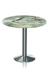 Table plexiglas design Bistrot motif vieux journaux. Acrila. Table plexiglas design Bistrot motif vieux journaux. Acrila.