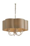 Suspension en argent antique et large abat-jour beige Rittenhouse. Arteriors. Suspension en argent antique et large abat-jour beige Rittenhouse. Arteriors.