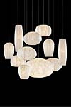 Grande suspension à onze lumières tissu blanc plissé siliconé Coral. Arturo Alvarez. Grande suspension à onze lumières tissu blanc plissé siliconé Coral. Arturo Alvarez.