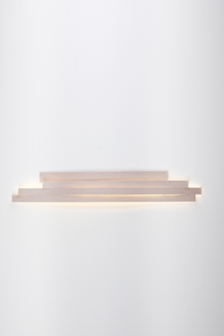 Li large and long wall lamp in white pressed cellulose. Arturo Alvarez. 