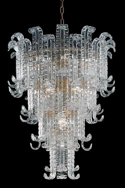 New Felci Art Deco chandelier in Venetian crystal 12 lights. Barovier&Toso. 
