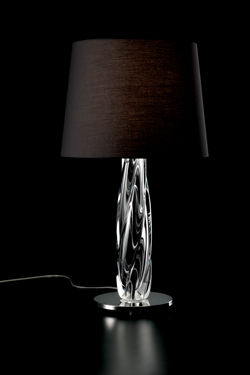 Twins table lamp in Murano crystal and black shade. Barovier&Toso. 