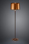 Black floor lamp with lampshade in cylindrical copper sheet. Baulmann Leuchten. 