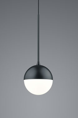 Black and white ball pendant light. Baulmann Leuchten. 