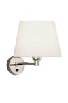 Small bedside lamp in polished nickel metal with switch. Baulmann Leuchten. 