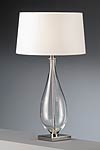 Lampe en verre transparent et chintz blanc. Baulmann Leuchten. Lampe en verre transparent et chintz blanc. Baulmann Leuchten.