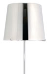 Single lampadaire chromé avec verrerie métallisée. Concept Verre. Single lampadaire chromé avec verrerie métallisée. Concept Verre.