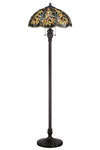 Lampadaire Tiffany décor végétal vert et noir Belle. Elstead Lighting. Lampadaire Tiffany décor végétal vert et noir Belle. Elstead Lighting.