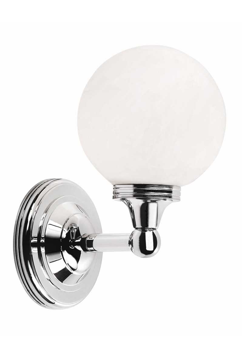 Applique boule pour salle de bain en chrome et verre dépoli austen ...