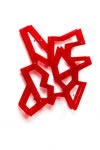 Macramé rouge étagère graphique. Emporium. Macramé rouge étagère graphique. Emporium.
