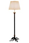 Lampadaire en bronze moulé patiné noir abat-jour plissé beige Sabik. Estro. Lampadaire en bronze moulé patiné noir abat-jour plissé beige Sabik. Estro.