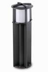 Cross 1 large dark grey aluminium exterior bollard with grille. Faro. Cross 1 large dark grey aluminium exterior bollard with grille. Faro.