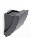 Proa curved dark grey aluminium exterior designer wall light . Faro. 