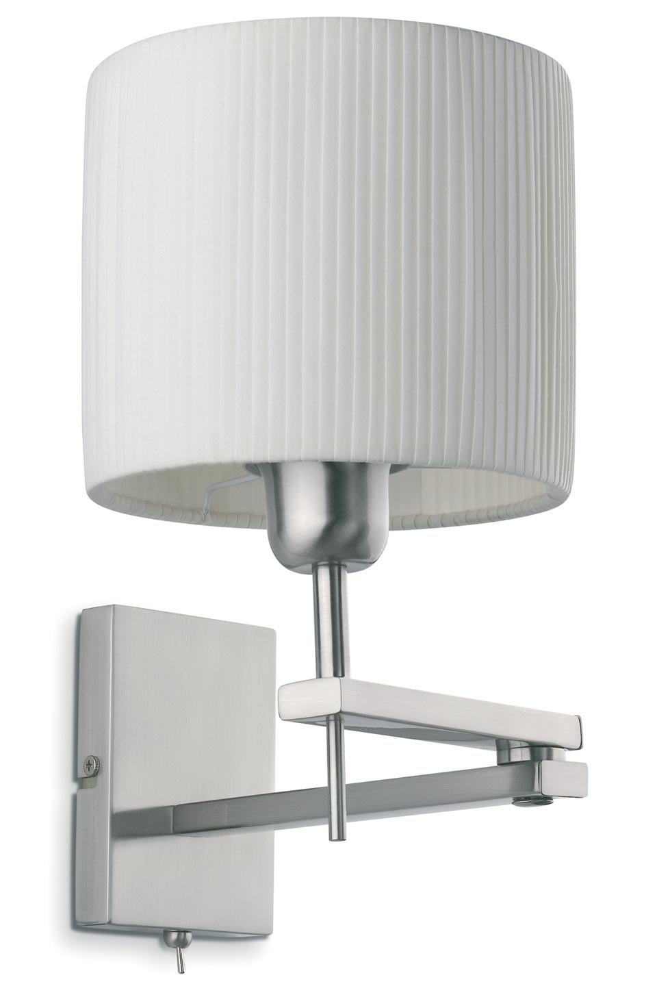 Mecano satin-finish brushed stainless steel wall light without shade Faro - Ref. 11020170