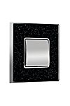 Interrupteur corian noir et inox brossé simple va-et-vient. Fede. Interrupteur corian noir et inox brossé simple va-et-vient. Fede.