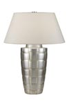 Lampe en porcelaine motif bois tressé décorée à la feuille d'argent. Fine Art Lamps. Lampe en porcelaine motif bois tressé décorée à la feuille d'argent. Fine Art Lamps.
