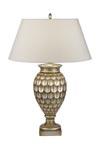 Lampe vase motif écailles bronze argenté patiné vieil or. Fine Art Lamps. Lampe vase motif écailles bronze argenté patiné vieil or. Fine Art Lamps.