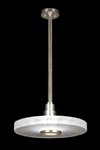 Suspension disque en cristal massif et décor à la feuille d'argent - Crystal Bakehouse. Fine Art Lamps. Suspension disque en cristal massif et décor à la feuille d'argent - Crystal Bakehouse. Fine Art Lamps.