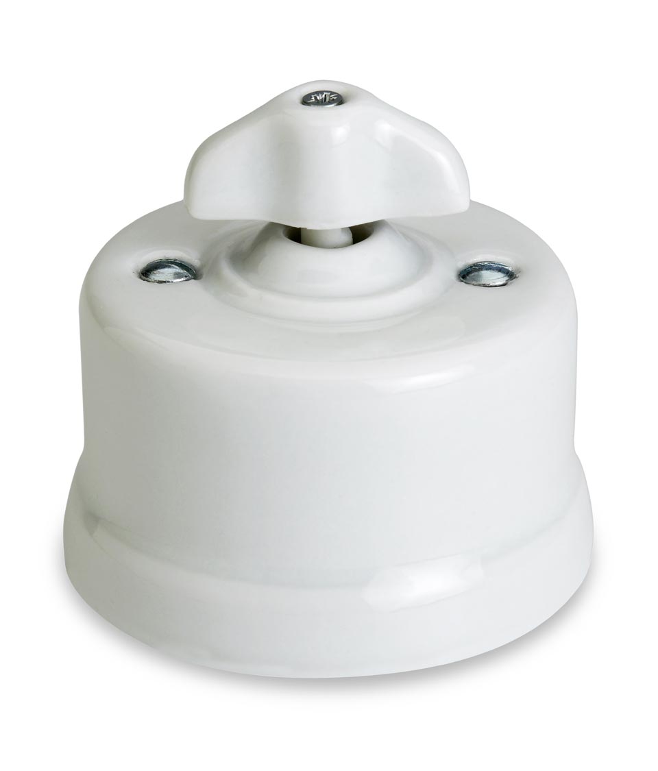 Garby interrupteur rotatif porcelaine blanche en applique à ...