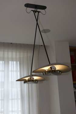 Cupis 2-light pendant lamp in perforated metal. Gau Lighting. 