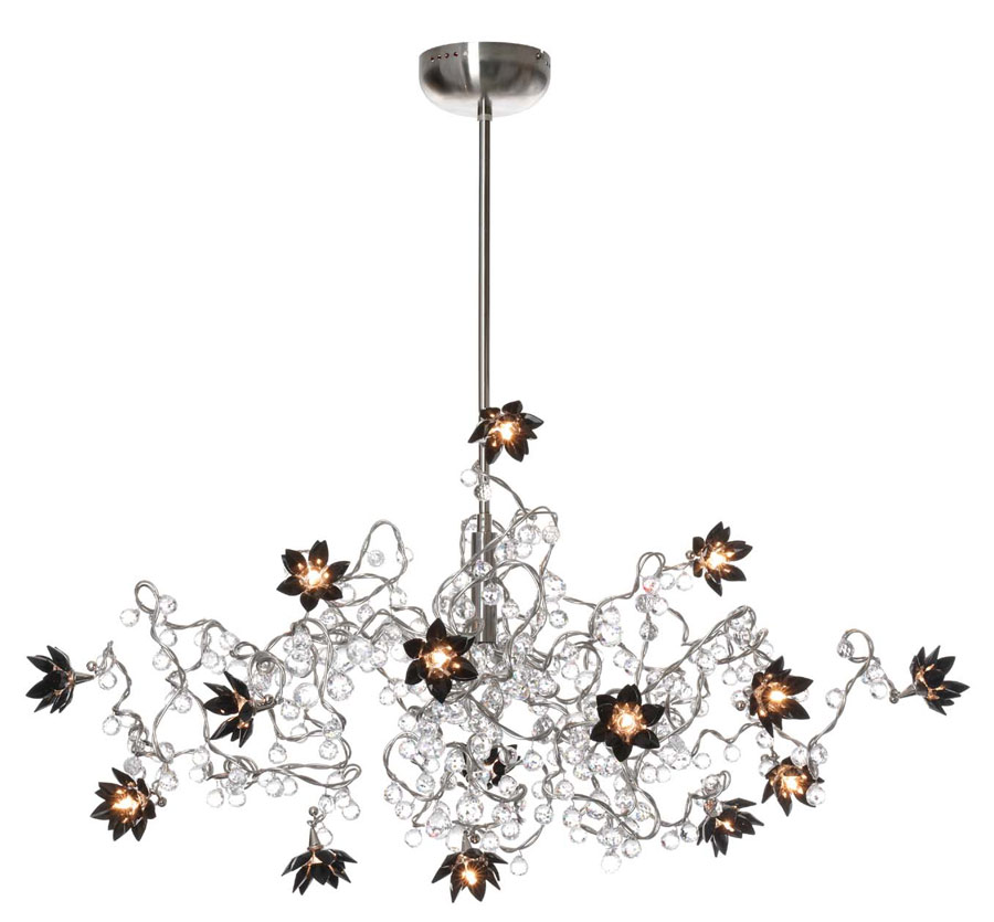 Jewel Diamond 15 Light Chandelier In Clear And Black Glass Harco Jewel Diamond 15 Light Chandelier In Clear And Black Glass Harco Loor
