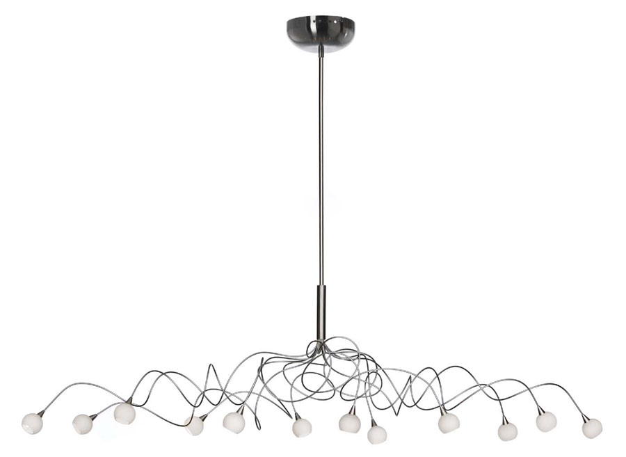 Snowball Oval 12 Light Chandelier With White Opal Glass Snowball Oval 12 Light Chandelier With White Opal Glass Harco Loor