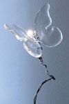 Papillon lampe de table une lumière en verre transparent. Harco Loor. Papillon lampe de table une lumière en verre transparent. Harco Loor.