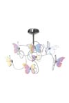 Papillon multicolore plafonnier 7 lumières en verre irisé. Harco Loor. Papillon multicolore plafonnier 7 lumières en verre irisé. Harco Loor.