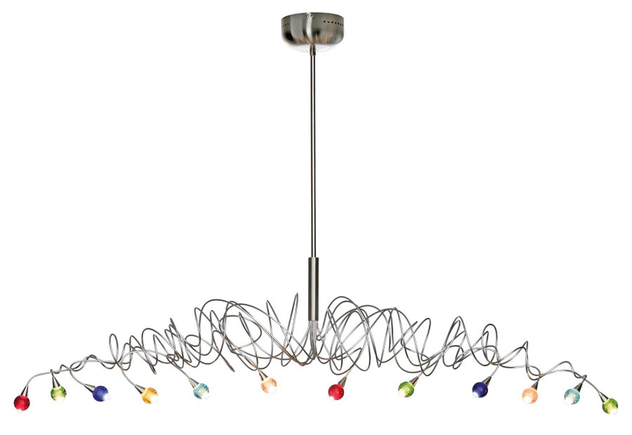 Sweet Long 12 Light Chandelier In Coloured Glass Harco Loor Sweet Long 12 Light Chandelier In Coloured Glass Harco Loor