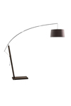 Lampadaire arc abat-jour brun et pied en bois wengé. Hind Rabii. Lampadaire arc abat-jour brun et pied en bois wengé. Hind Rabii.
