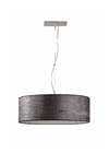 Suspension cylindrique en tissu texturé gris chiné. Hind Rabii. Suspension cylindrique en tissu texturé gris chiné. Hind Rabii.