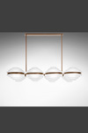 Ellepi lustre en bronze et diffuseurs ronds en verre satiné. Italamp. Ellepi lustre en bronze et diffuseurs ronds en verre satiné. Italamp.