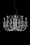 Flora lustre contemporain en verre transparent 8 lumières. Italamp. Flora lustre contemporain en verre transparent 8 lumières. Italamp.