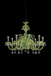 Lustre en cristal vert et pampilles transparentes en Swaroski Evergreen. Italamp. Lustre en cristal vert et pampilles transparentes en Swaroski Evergreen. Italamp.