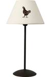 Campagne Lampe simple abat-jour imprimé coq. JP Ryckaert. Campagne Lampe simple abat-jour imprimé coq. JP Ryckaert.
