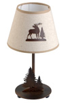 Lampe de table ou de chevet style Montagne motif cerf. JP Ryckaert. 