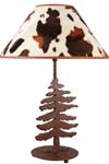 Peau de vache Lampe motif sapin. JP Ryckaert. Peau de vache Lampe motif sapin. JP Ryckaert.