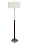 Santana classic style walnut floorlamp, satin brass fixtures. Le Dauphin. Santana classic style walnut floorlamp, satin brass fixtures. Le Dauphin.