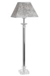 Chrome table lamp with gray shade in optical glass Bucigny. Le Dauphin. Chrome table lamp with gray shade in optical glass Bucigny. Le Dauphin.
