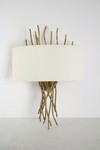 Mikado patinated gold metal wall light. Le Dauphin. Mikado patinated gold metal wall light. Le Dauphin.