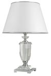 Optical glass table lamp and white lampshade Carma BJA. Le Dauphin. Optical glass table lamp and white lampshade Carma BJA. Le Dauphin.