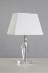 Table lamp in optical glass and white lampshade Heidi. Le Dauphin. Table lamp in optical glass and white lampshade Heidi. Le Dauphin.