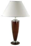 Servillieres wood and chrome table lamp. Le Dauphin. Servillieres wood and chrome table lamp. Le Dauphin.