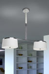 Leila suspension double design cylindre blanc et aluminium. Leds C4. Leila suspension double design cylindre blanc et aluminium. Leds C4.