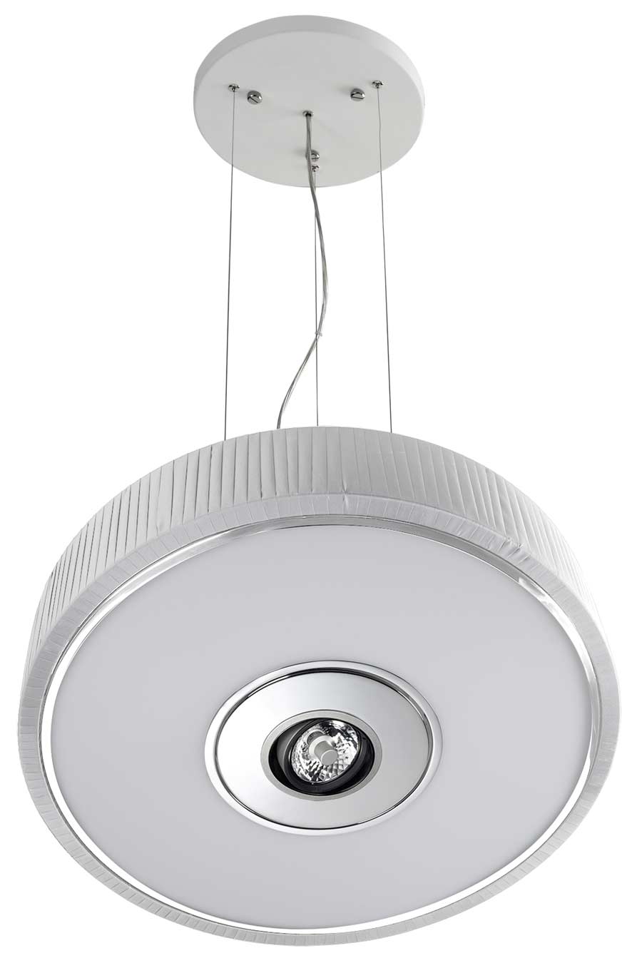 Spin suspension grise 75cm tissu plissé spot orientable leds c4 ...